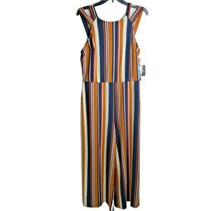By&By Double-Strap Striped Wide Leg Crop Jumpsuit  XL Soft Fabric feel NWT